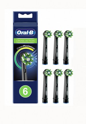 Комплект насадок для зубной щетки Oral B CrossAction EB50RB-6 Black, 6 шт.. Цвет: черный