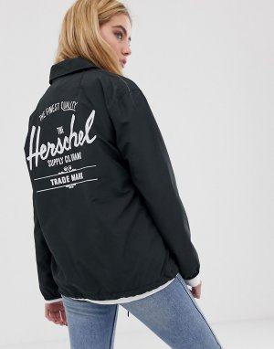 Черная спортивная куртка с логотипом на спине Herschel-Черный Herschel Supply Co