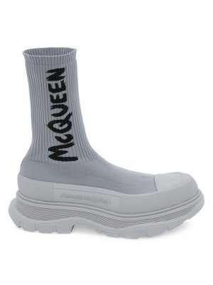 Ботинки-носки с логотипом Alexander Mcqueen, цвет True Grey McQueen