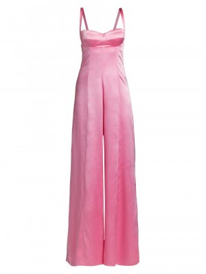 Шелковый комбинезон с широкими штанинами , розовый Alejandra Alonso Rojas