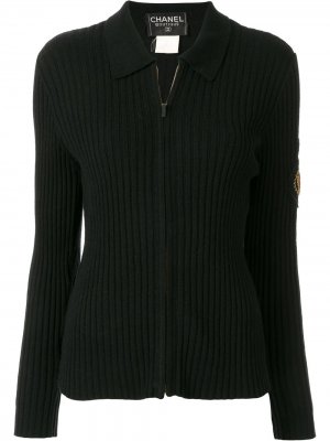 Рубашка-поло 1996-го года на молнии Chanel Pre-Owned. Цвет: черный
