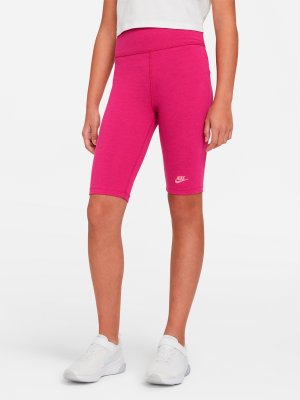 Бриджи для девочек Sportswear, Розовый, размер 156-166 Nike. Цвет: розовый