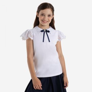 Школьная блуза , размер 122, бежевый Kapika. Цвет: бежевый/кремовый