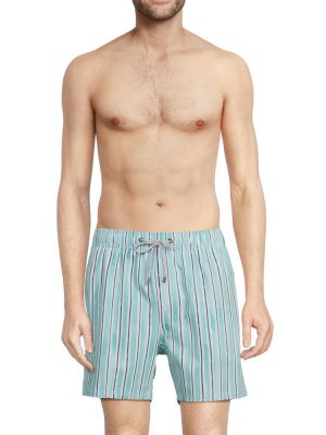Полосатые шорты для плавания из жатого хлопка , мята Vintage Summer