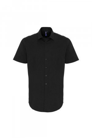 Рубашка из поплина стрейч с короткими рукавами , черный Premier