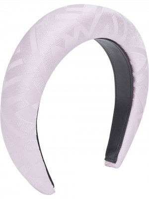 Жаккардовый ободок с логотипом FF Fendi. Цвет: розовый