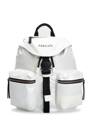 Функциональный рюкзак Lyn с кожаной отделкой и съемным ремнем PREMIATA. Цвет: белый