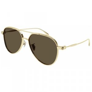 Солнцезащитные очки , коричневый, золотой Alexander McQueen. Цвет: черный