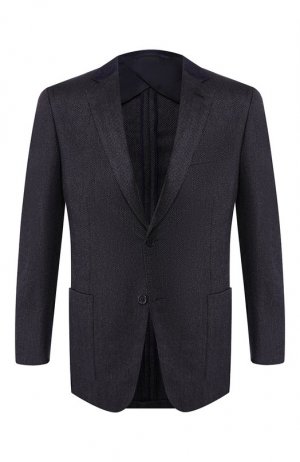 Пиджак из смеси шерсти и кашемира Brioni. Цвет: синий