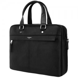 Надежный, стильный, вместительный и практичный портфель из экокожи David Jones 696605D. Цвет: черный