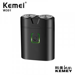 Мини-электробритва для мужчин, электрический USB перезаряжаемый триммер бороды, портативный водонепроницаемый станок бритья KM-W301 Kemei