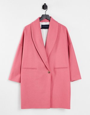 Пальто-кокон розового цвета -Розовый цвет French Connection