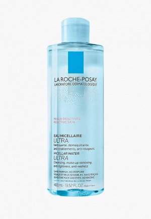 Мицеллярная вода La Roche-Posay ULTRA REACTIVE для чувствительной и склонной к аллергии кожи лица глаз, 400 мл. Цвет: прозрачный