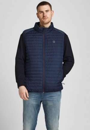 Без рукавов JJEMULTI BODYWARMER COLLAR, темно-синий пиджак Jack & Jones. Цвет: синий