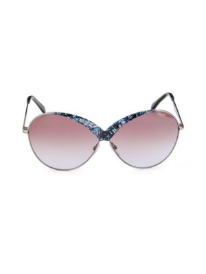 Круглые солнцезащитные очки 65MM , серый Emilio Pucci