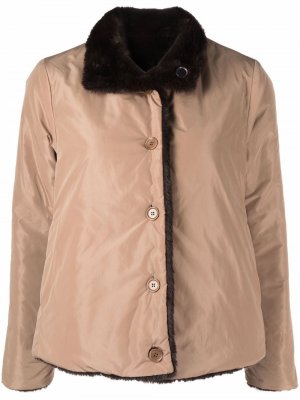 Двусторонняя куртка с искусственным мехом Aspesi. Цвет: коричневый