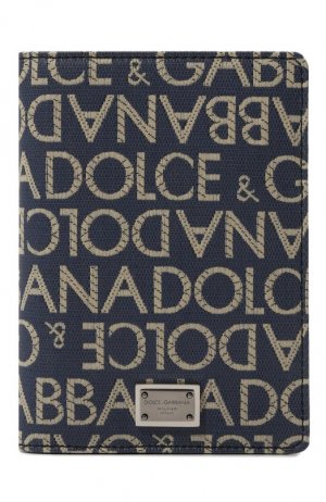 Текстильная обложка для паспорта Dolce & Gabbana. Цвет: синий