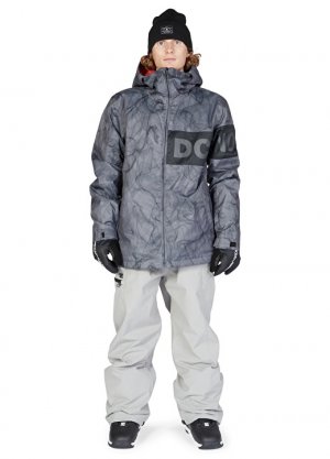 Серая мужская лыжная куртка с капюшоном и рисунком Dc shoes