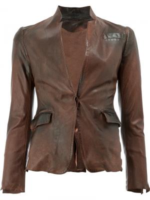 Кожаный пиджак Numero 10. Цвет: коричневый
