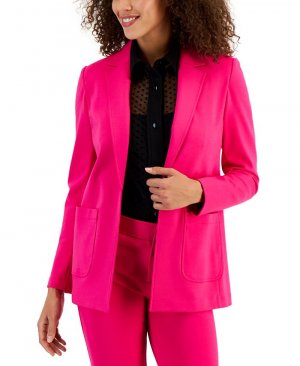 Женский компрессионный пиджак с зубчатым воротником , розовый Anne Klein