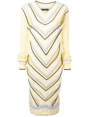 Вязаное платье с узором Y / Project. Цвет: желтый