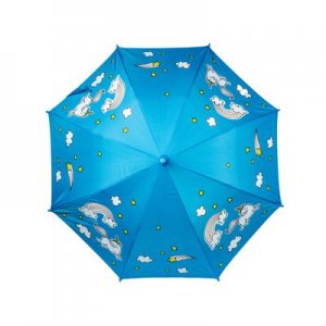 Зонт трость полуавтоматический для девочек ZENDEN. Цвет: голубой