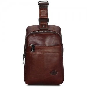 Рюкзак барсетка Znixs, фактура гладкая, коричневый ZNIXS. Цвет: коричневый