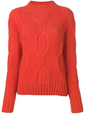 Трикотажный свитер с длинными рукавами Odeeh. Цвет: красный