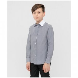 Школьная рубашка , размер 122, серый Button Blue. Цвет: серый
