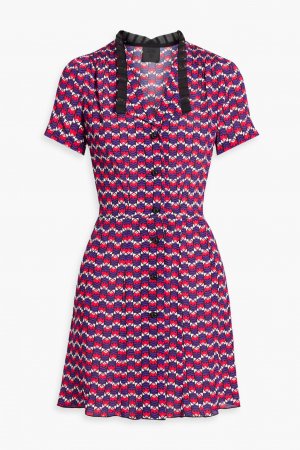 Платье-рубашка мини из крепа с принтом , фиолетовый Anna Sui