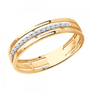 Обручальное кольцо из золота с бриллиантами SOKOLOV