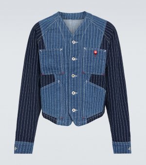 Джинсовая куртка в полоску стиле пэчворк , синий Kenzo