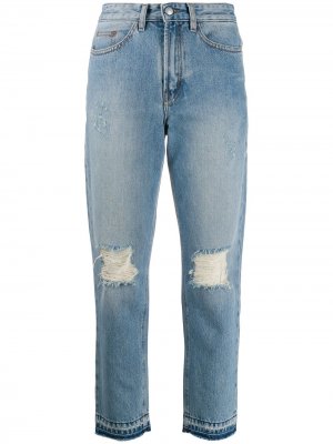 Прямые джинсы с эффектом потертости Zadig&Voltaire. Цвет: синий