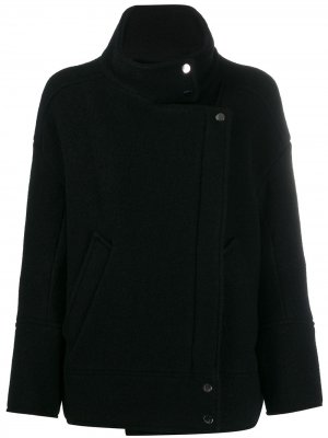 Приталенное двубортное пальто Ba&Sh. Цвет: черный