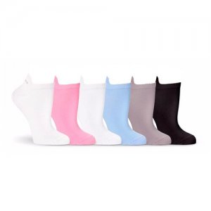 Женские носки средние, 5 пар, размер 23, мультиколор LorenzLine. Цвет: черный/белый/розовый/бежевый/голубой