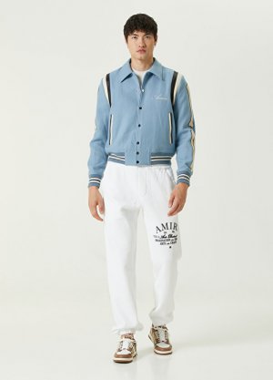 Белые спортивные штаны-джоггеры с логотипом и кулиской на талии Amiri. Цвет: белый
