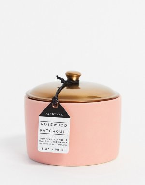 Свеча с ароматом розового дерева и пачули в розовом керамическом контейнере HYGGE 141 г-Бесцветный Paddywax