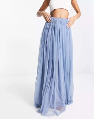 Макси-юбка из тюля темно-синего цвета Beauut