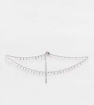 Серебристое ожерелье-чокер с подвесками -Серебряный DesignB London