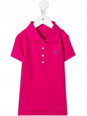 Рубашка поло с короткими рукавами и вышивкой Ralph Lauren Kids. Цвет: розовый