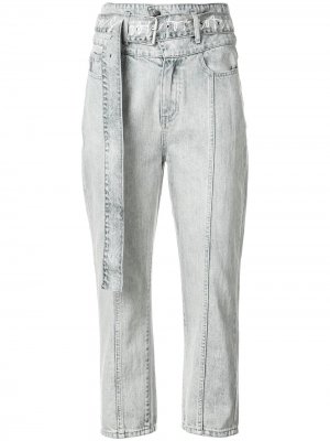Укороченные джинсы с завышенной талией Haculla. Цвет: синий