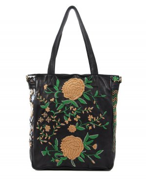 Женская большая сумка Flora Soul с ручной вышивкой OLD TREND, черный Trend