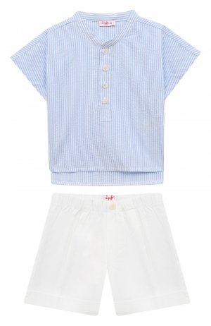 Комплект из рубашки и шорт Il Gufo. Цвет: голубой