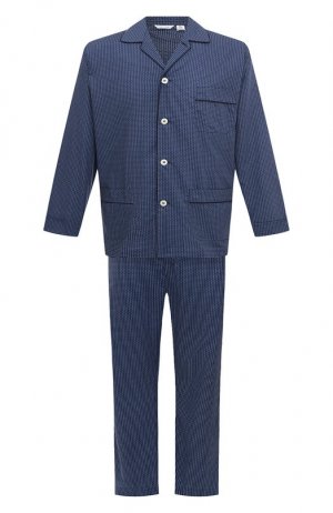 Хлопковая пижама Roberto Ricetti. Цвет: синий