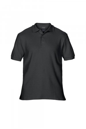 Хлопковая спортивная рубашка-поло с двойным пике премиум-класса , черный Gildan