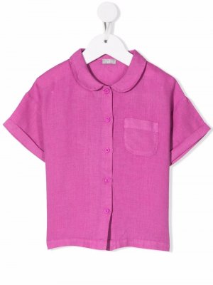 Льняная рубашка с короткими рукавами Il Gufo. Цвет: розовый