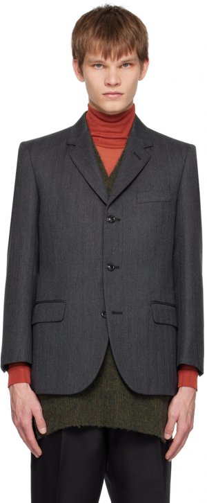 Серый однобортный пиджак Maison Margiela