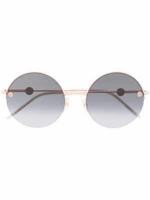 Солнцезащитные очки в круглой оправе Elie Saab. Цвет: розовый