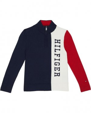 Свитер 1/4 Zip Solid H Logo Sweater, цвет Navy Blazer Tommy Hilfiger