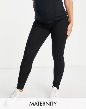 Черные джинсы с завышенной талией Maternity Joni Topshop